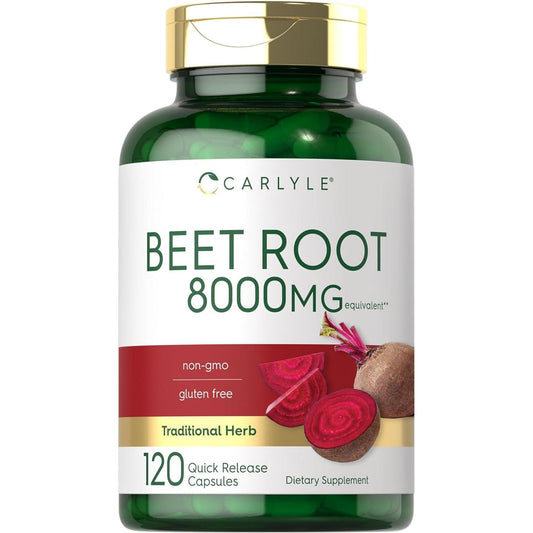 Carlyle Beet Root Capsules | 8000 Mg | 120 Count | Non-Gmo and Gluten Free Supplement