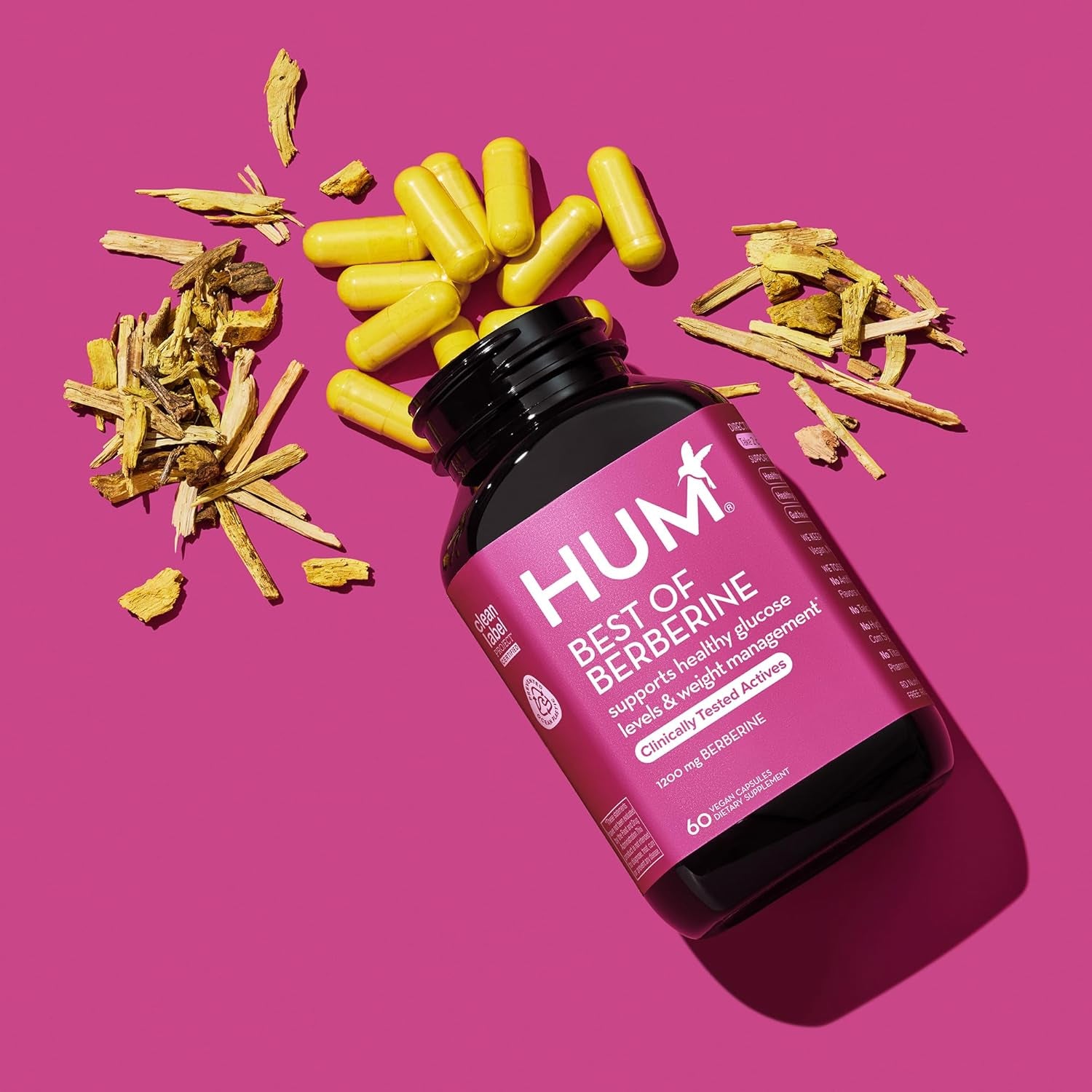 HUM Best of Berberine Supplement 1200Mg - Pure Potency for Metabolic Wellness (60 Capsules)