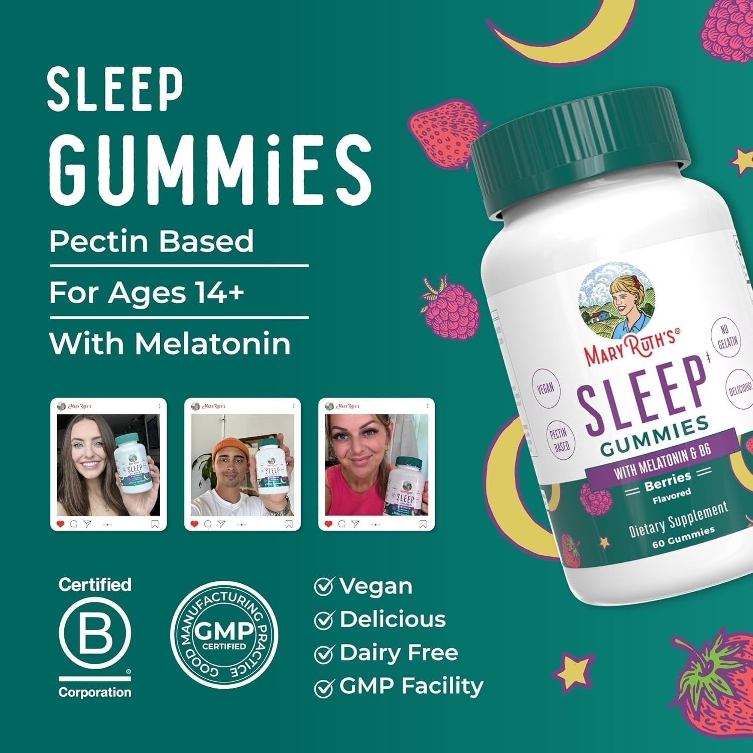 Maryruth'S Melatonin Gummies - Relaxation & Sleep Support for Adults 60 Count