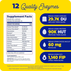 Enzymedica, Mucostop, Natural Enzyme Supplement, Relieves Seasonal or Occasional Congestion, Supports Easy Breathing, 48 Count