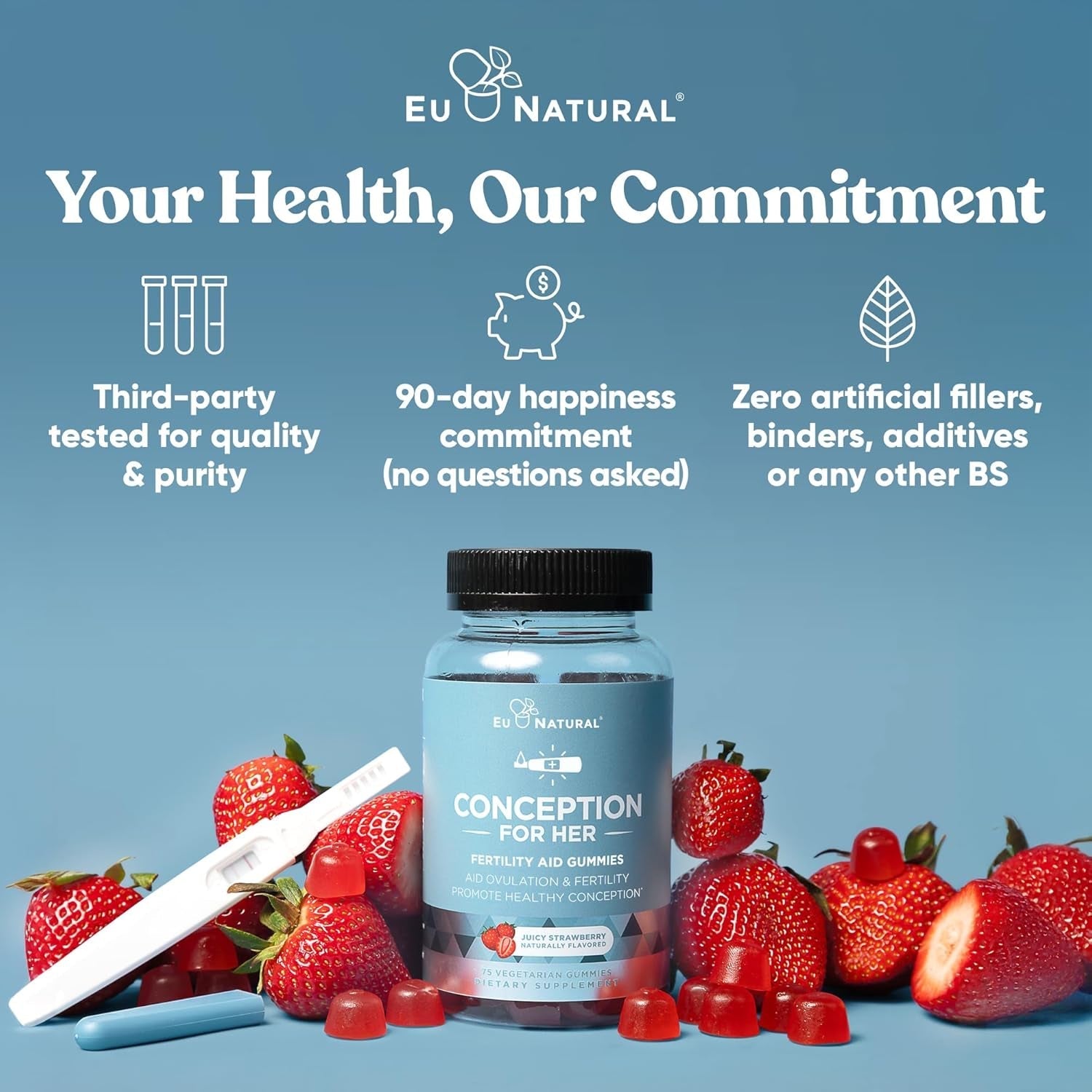 Conception for Her Fertility Gummies - Fertility Supplements with Myo Inositol, Folate & More Essential Nutrients - 75 Gummies (FOR WOMEN)