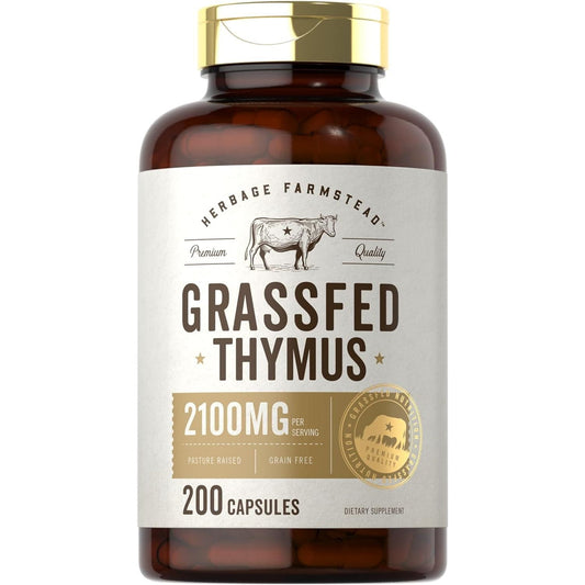 Carlyle Grass Fed Beef Thymus Bovine Supplement | 2100Mg | 200 Capsules by Herbage Farmstead