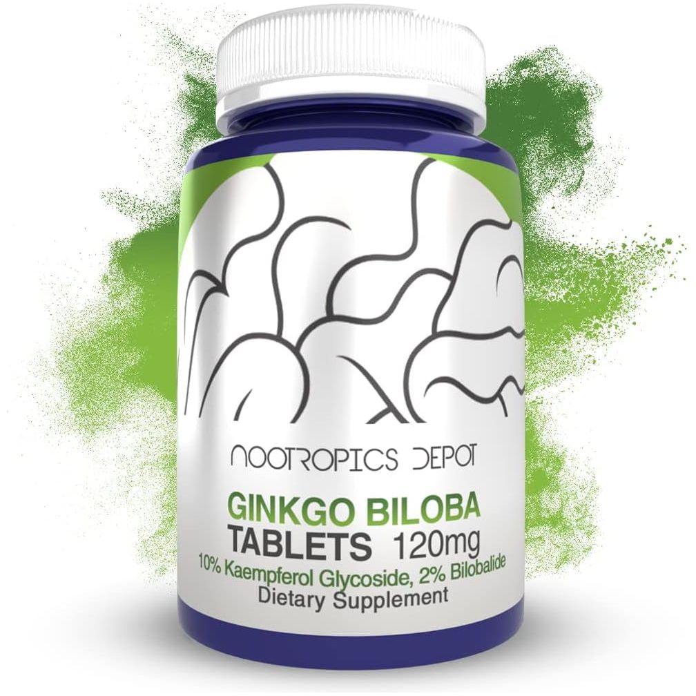 Nootropics Depot Ginkgo Biloba Extract Tablets | 120Mg | 90 Count 
