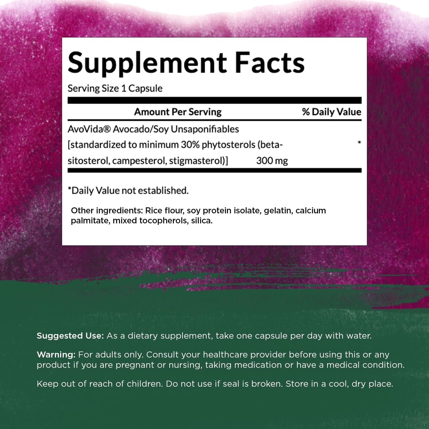 Swanson Avocado Soy Avovida Maximum Strength ASU Supplement for Joints 300 Mg 60 Capsules