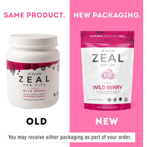 Zurvita - Zeal for Life 30-Day Wellness Bag - Nutritional Supplement for Vitality, Immunity, and Wellness - 420 Grams Wild Berry (Classic)