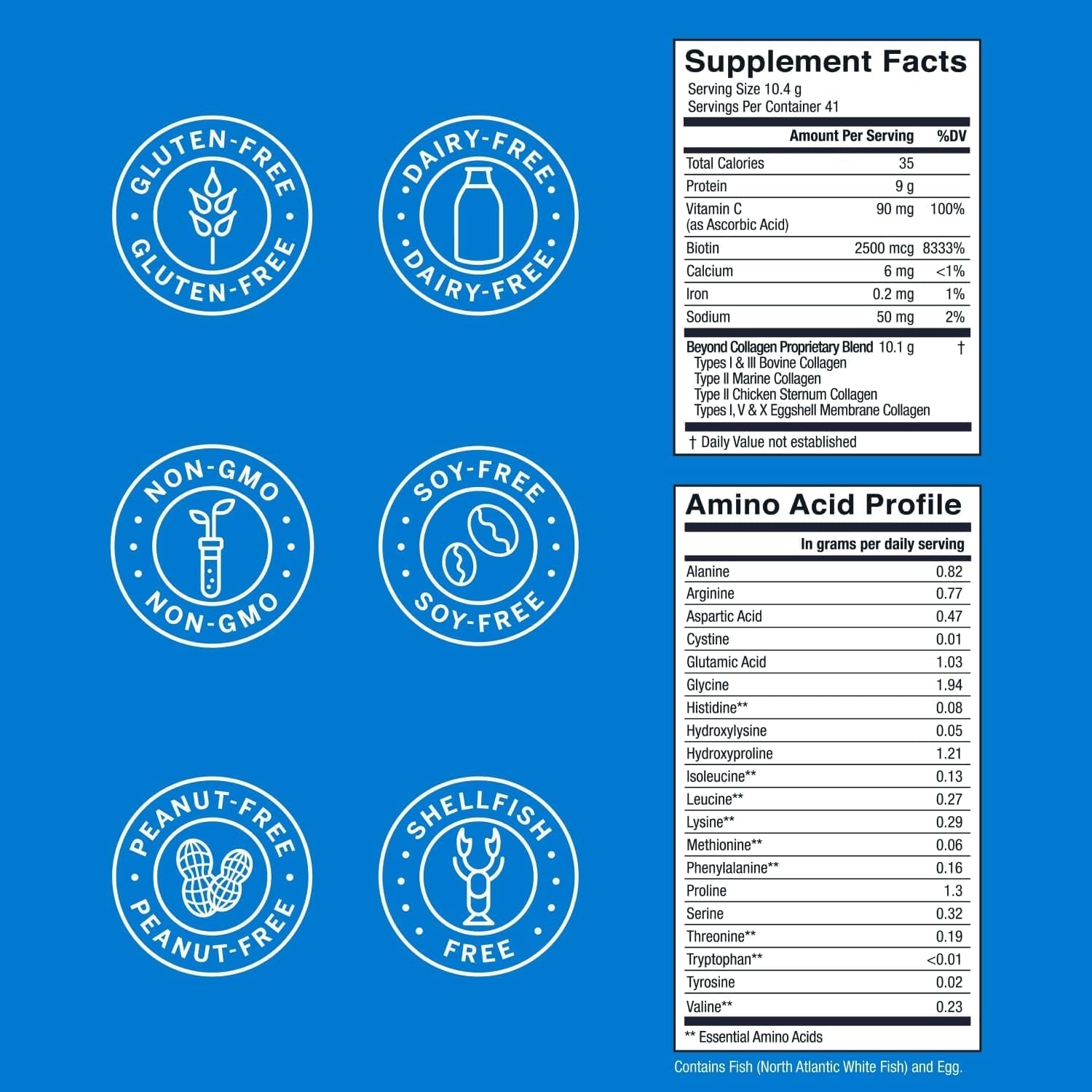 Live Conscious beyond Collagen Multi Collagen Powder for Women W/Types I, II, III, V & X 41 Servings