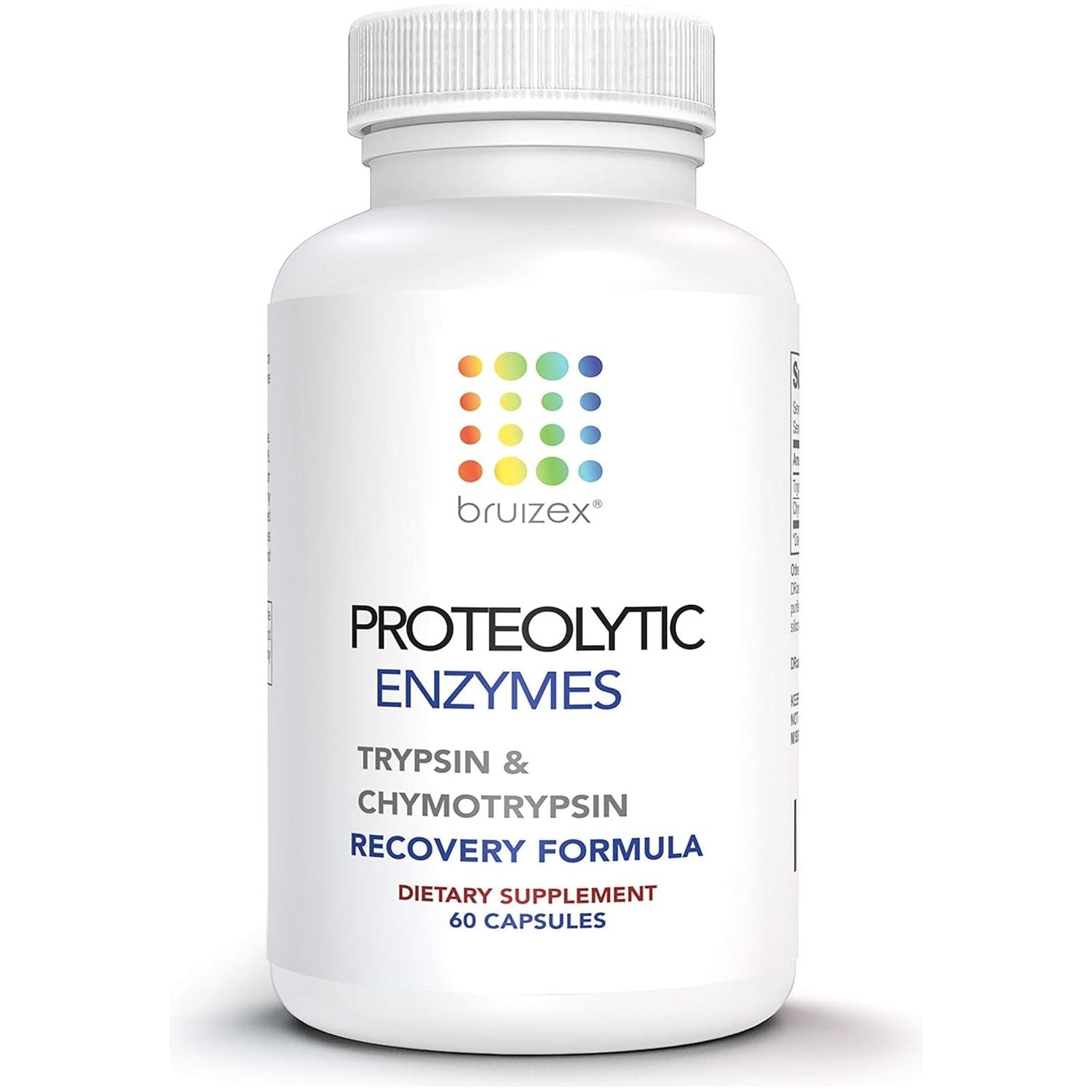 Bruizex Proteolytic Enzymes| Trypsin & Chymotrypsin Recovery Supplement for Tissue Trauma, Bruising, Swelling 60 Caps