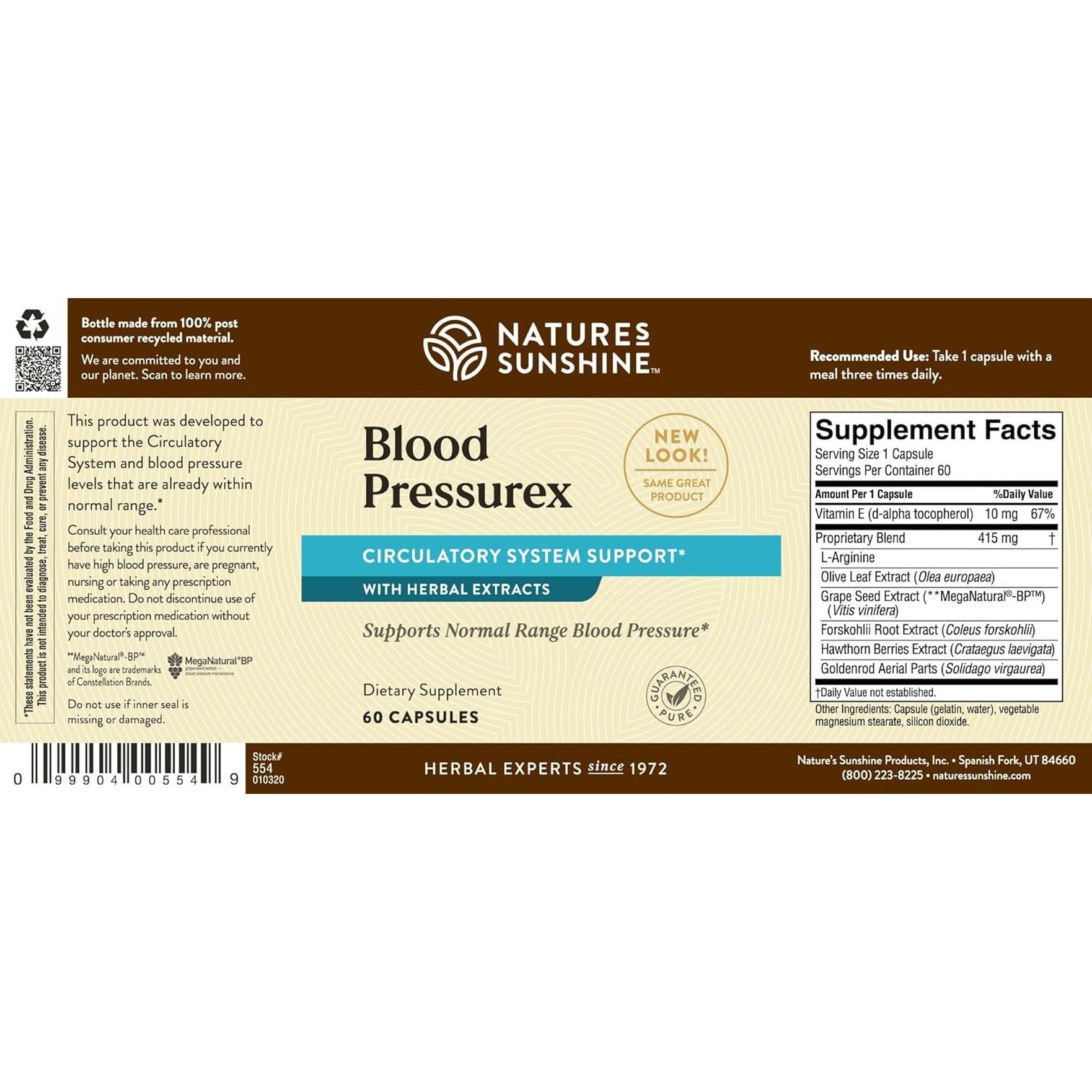 Nature'S Sunshine Blood Pressurex 60 Capsules