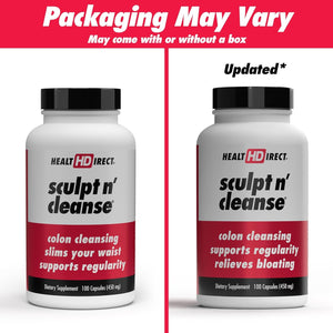 HEALTH DIRECT Sculpt N' Cleanse - Herbal Colon Cleanse for Digestive Health & Regularity 100 Capsules