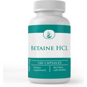 PURE ORIGINAL INGREDIENTS Betaine HCL, (100 Capsules)