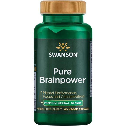 Swanson Pure Brainpower Brain Health Cognitive Memory Focus Support 60 Veggie Capsules