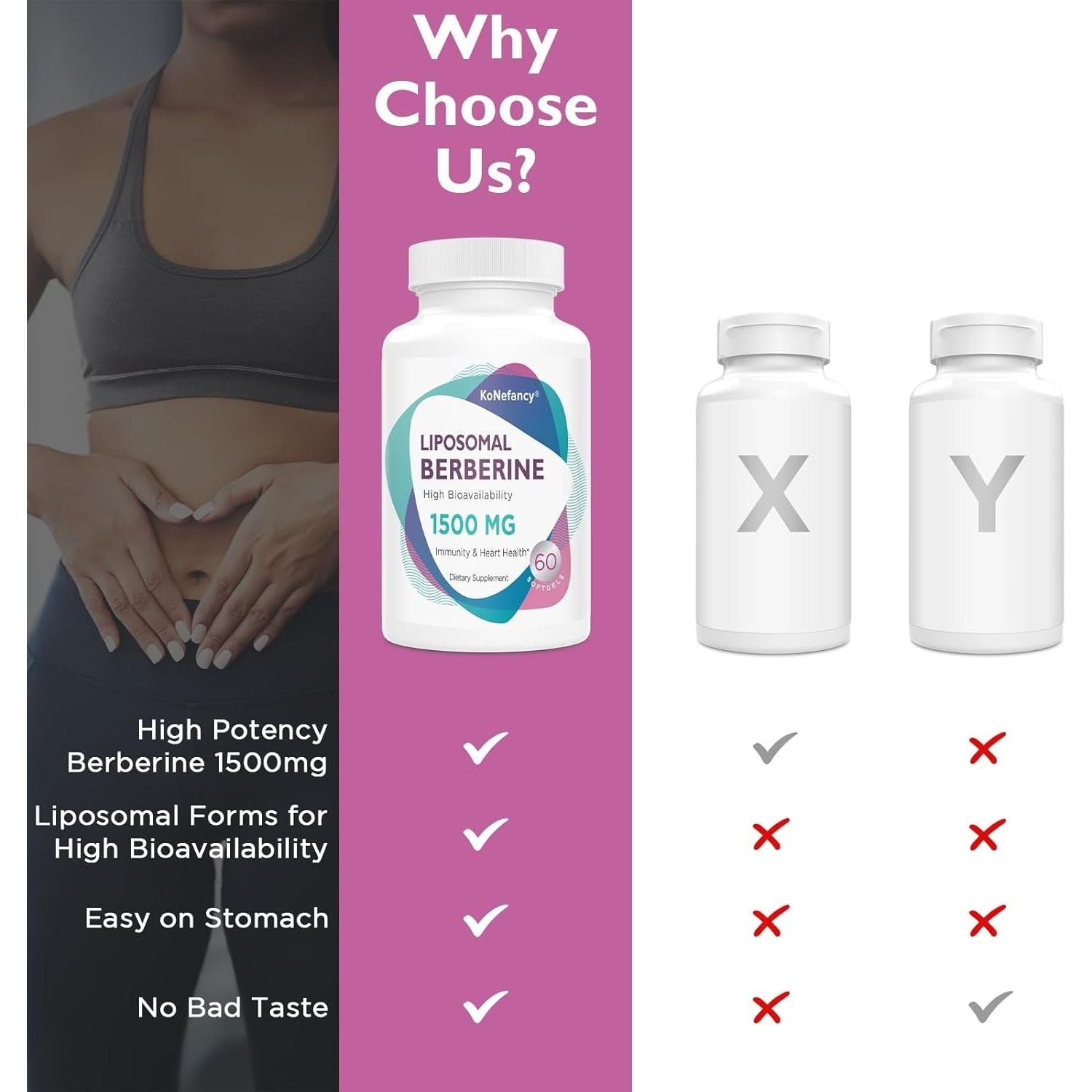 Berberine HCL Supplement 1500Mg - High Bioavailability Liposomal Berberine Capsules