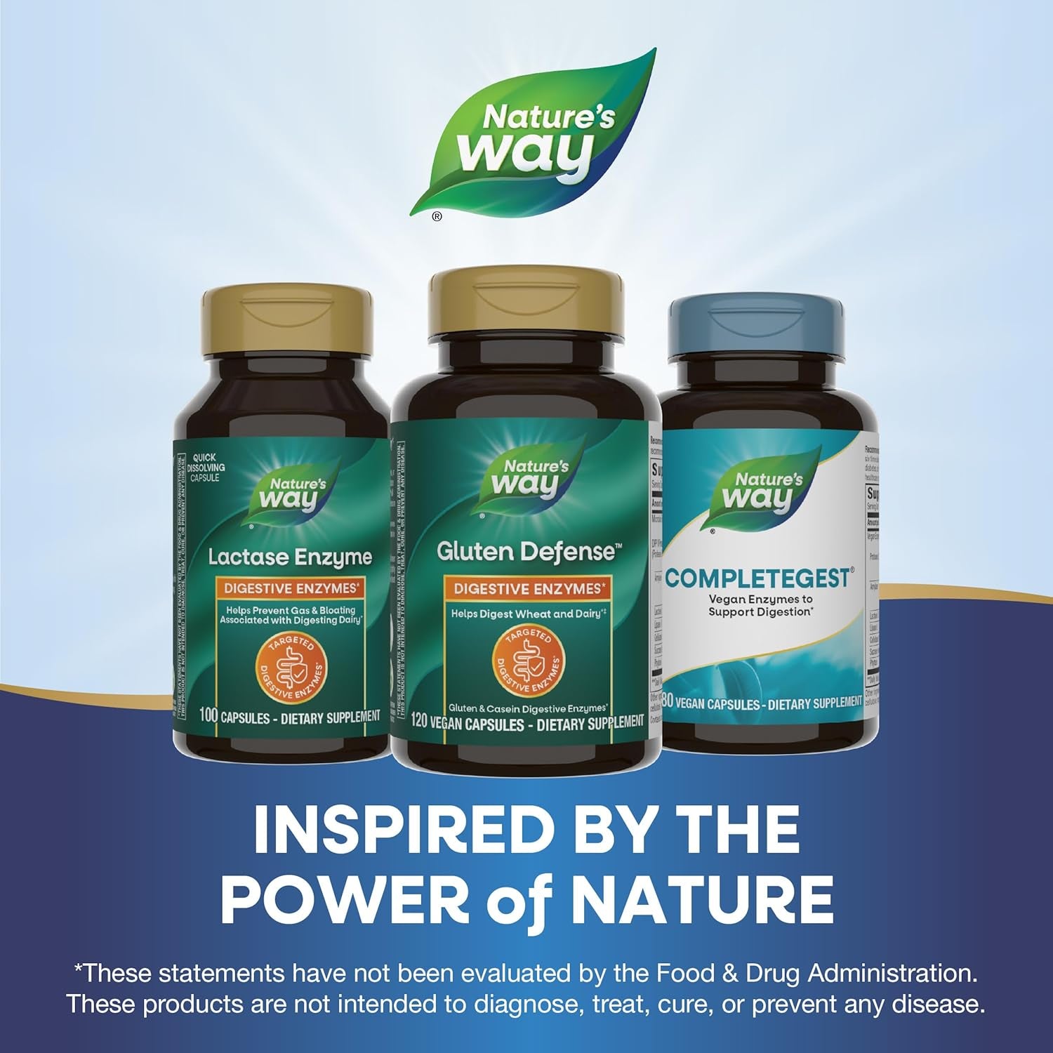 Nature'S Way Gluten Defense Digestive Enzymes*, Helps Digest Wheat and Dairy*, 120 Vegan Capsules
