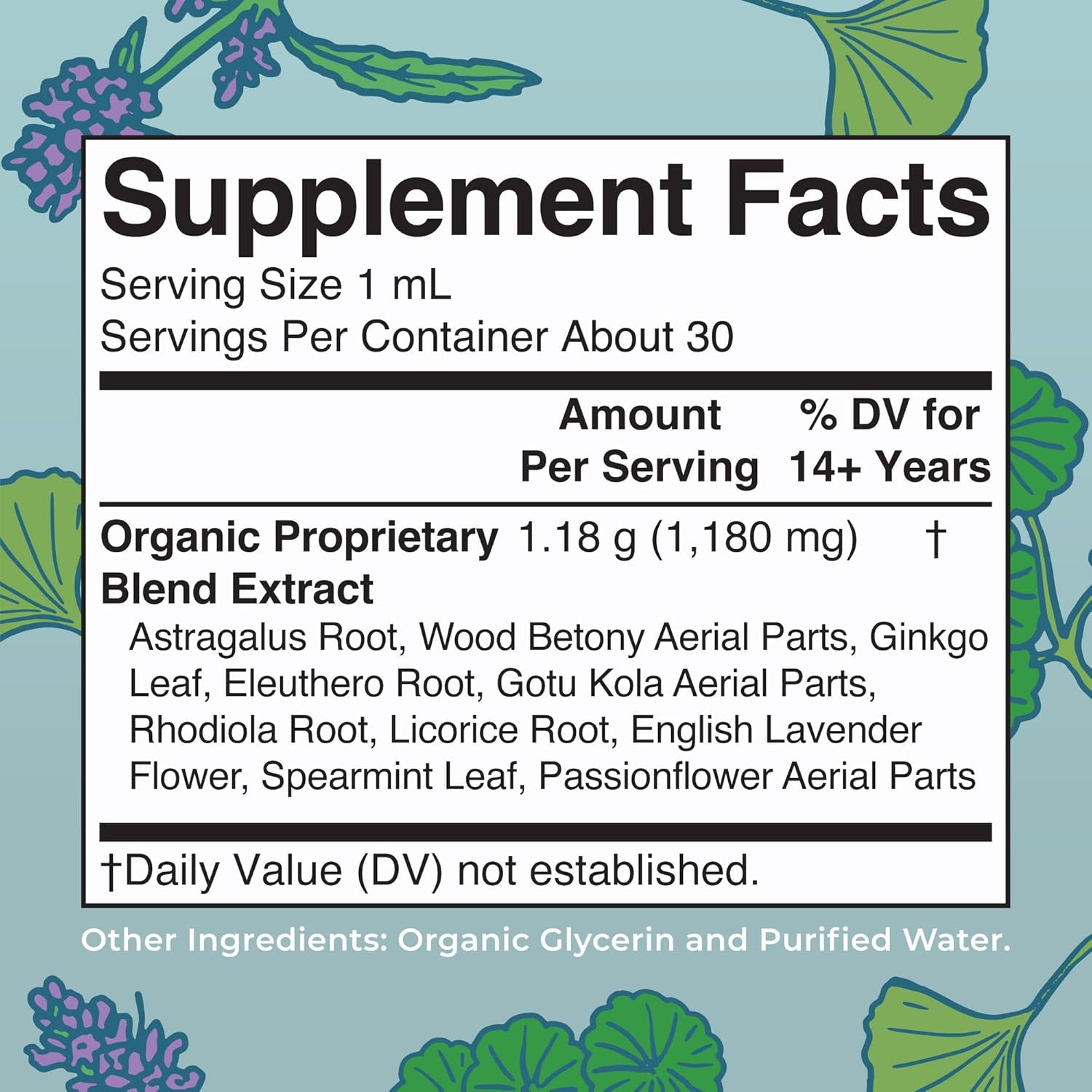 USDA Organic Nootropic Focus Supplement with Ginkgo Biloba - Brain, Memory and Adrenal Support