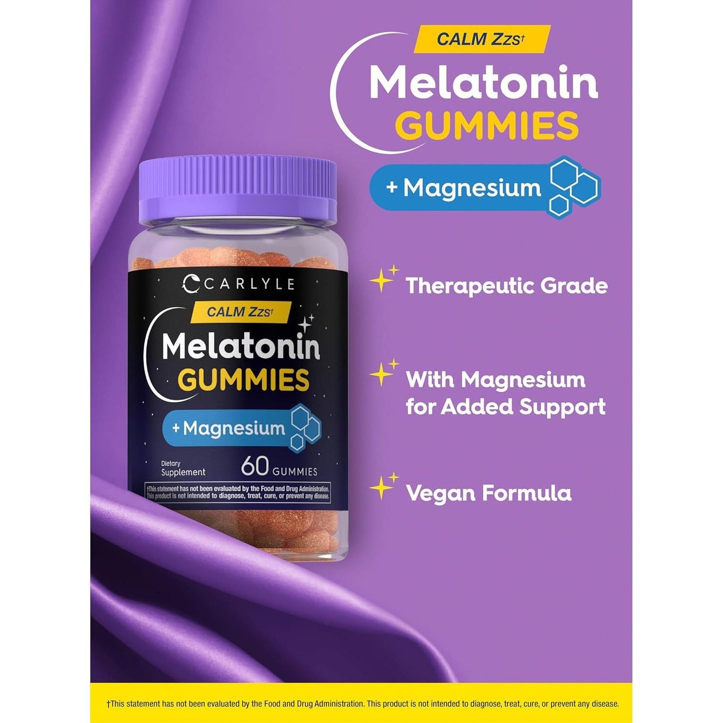 Carlyle Melatonin Gummies 10Mg | with Magnesium Citrate | 60 Count |