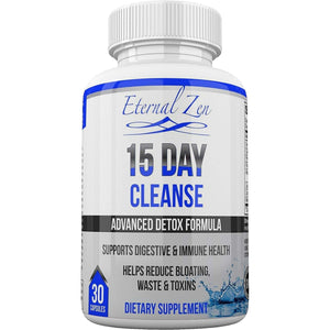 Eternal Zen 15 Day Colon Cleanser Detox with Extra Strength Herbs - 30 Capsules