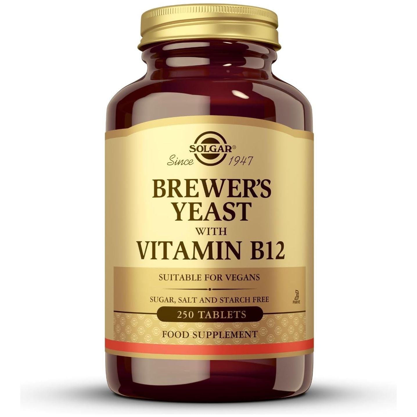 Solgar Brewer'S Yeast 7 ½ Grains with Vitamin B12 - 250 Tablets - 41 Servings