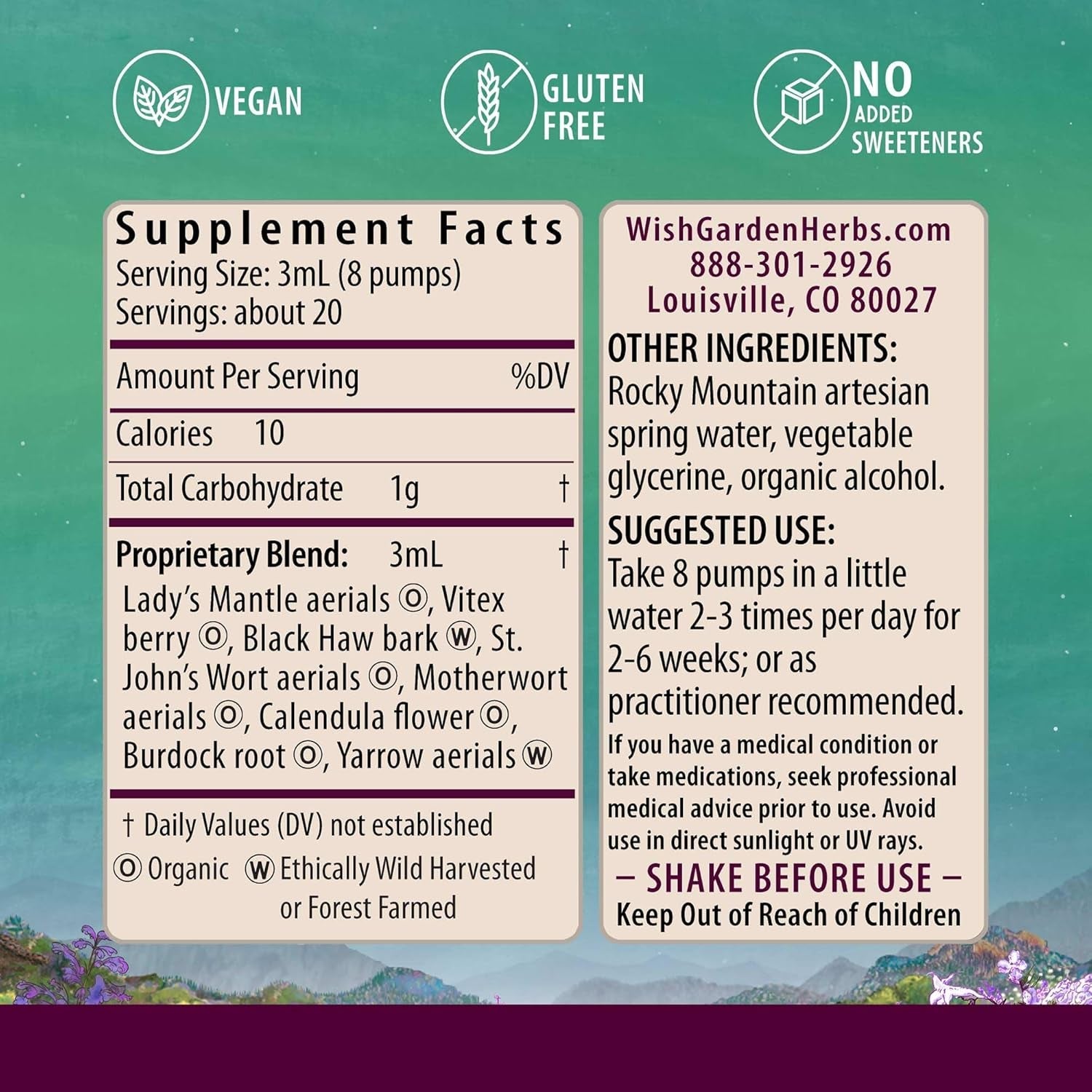 Wishgarden Herbs Rebalance after Birth Hormonal - Supports Healthy Postpartum Hormone Levels and Postnatal Hormone Balance, 2Oz