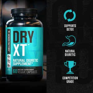 Jacked Factory Dry-Xt Diuretic Water Pills -  Reduces Water Retention & Bloating 60 Capsules