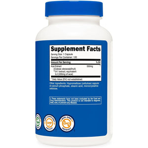 Nutricost Acai Extract 2,200Mg, (Euterpe Oleracea) from 550Mg of 4:1 Extract 120 Vegetarian Capsules