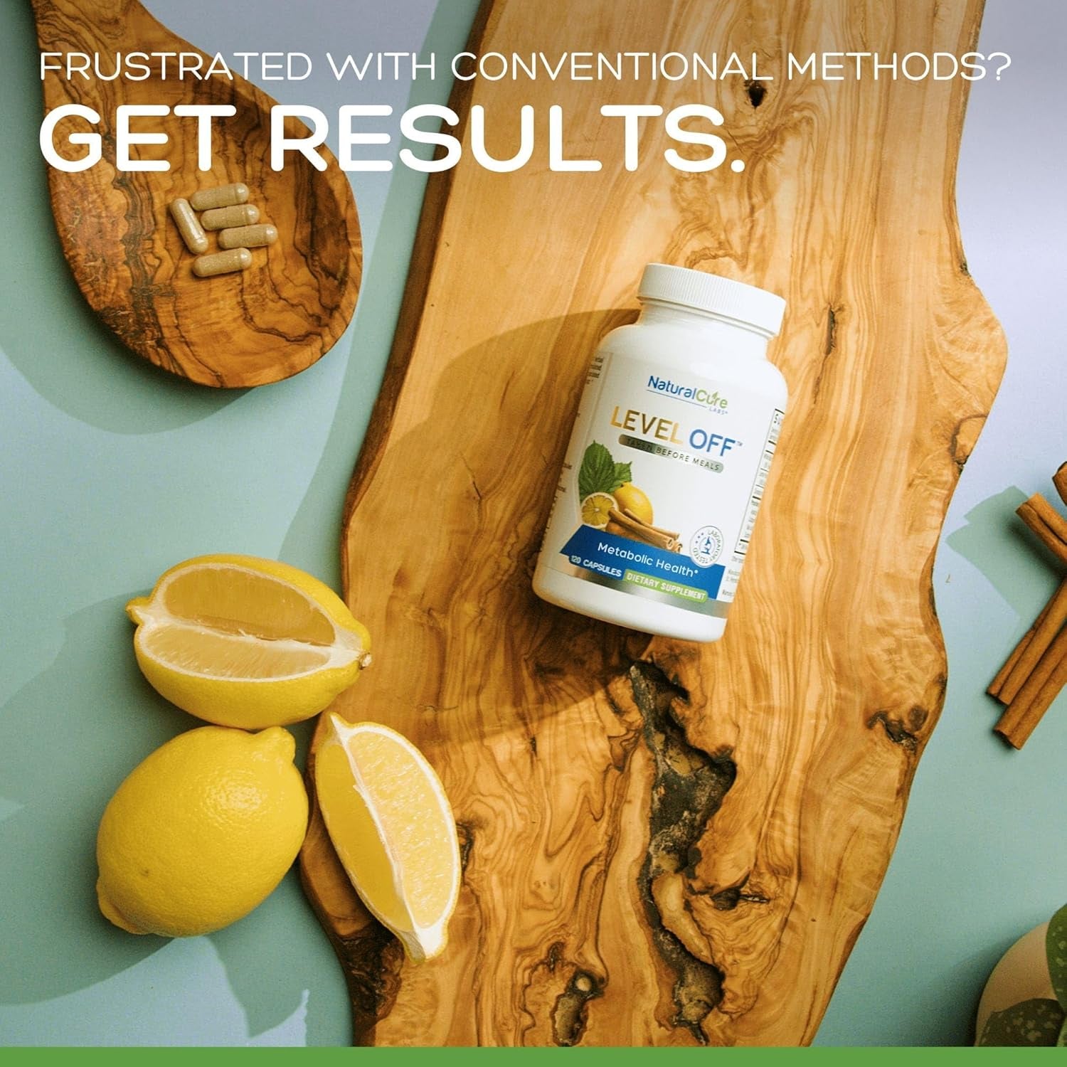 Level off - Spike Curb Supplement 120 Capsules 60 Servings Vegan, Non-Gmo, Gluten Free