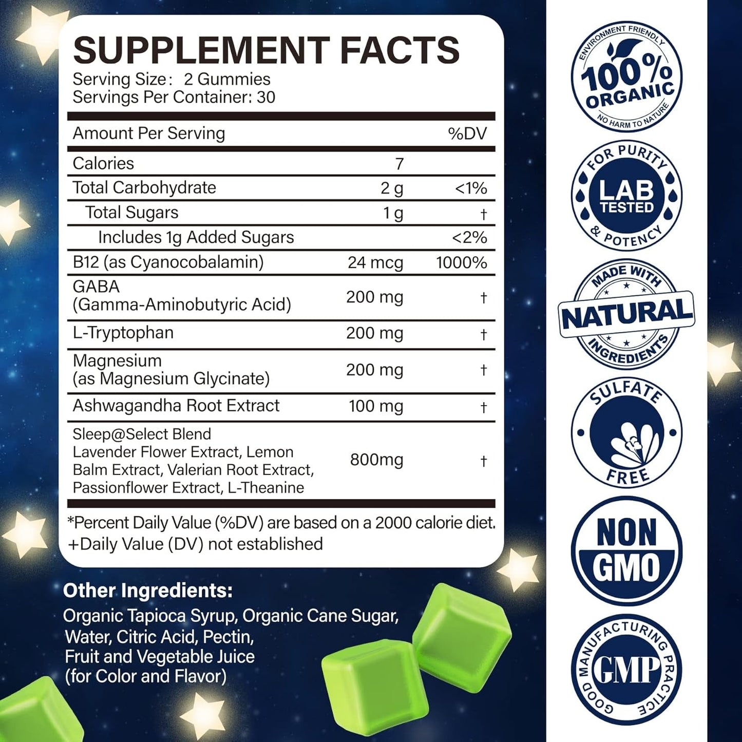 NEVISS Melatonin Free Sleep Aid Gummies for Adults