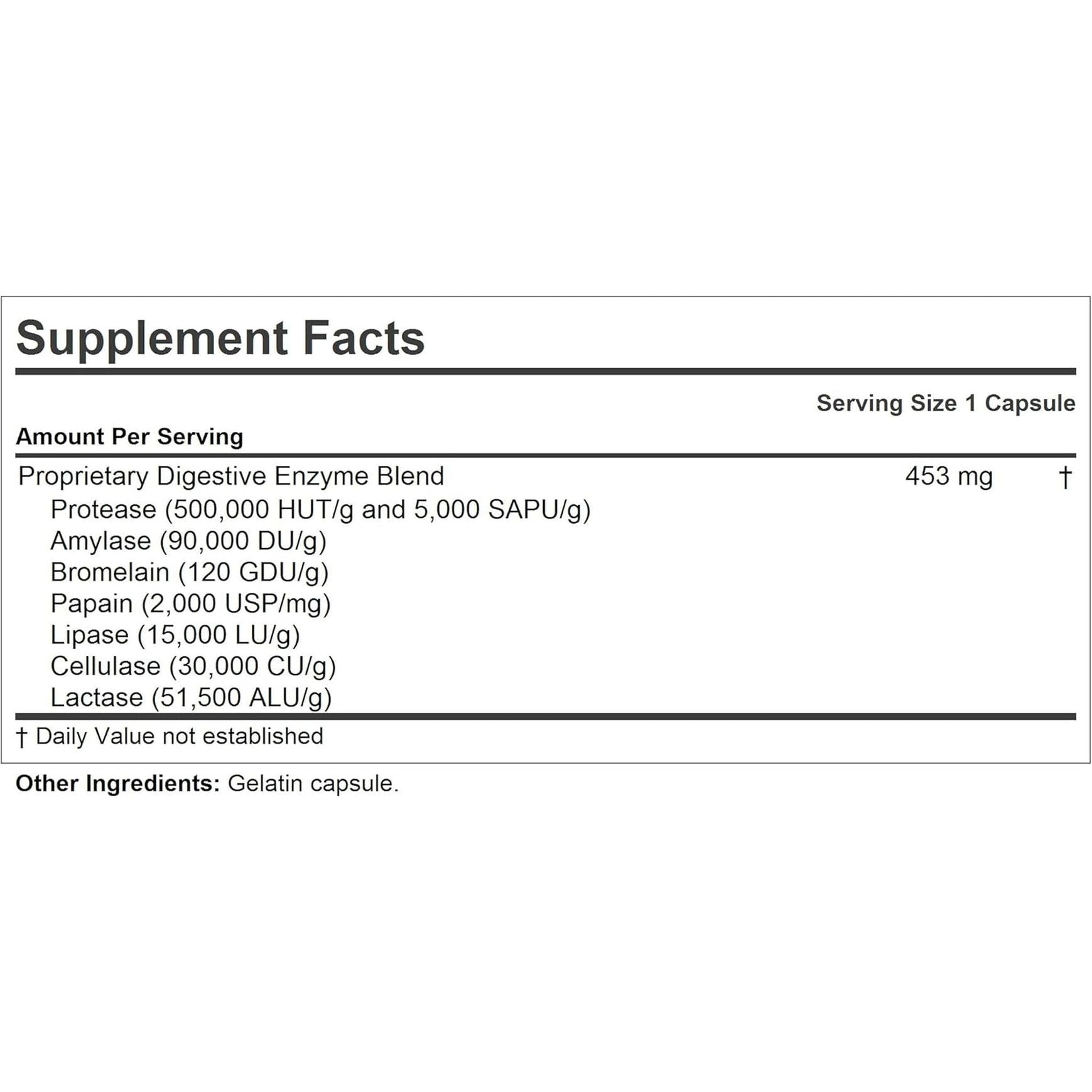 ANDREW LESSMAN Digest Assure - Comprehensive Blend of Powerful Natural Enzymes to Support and Enhance Digestive Health 60 Capsules