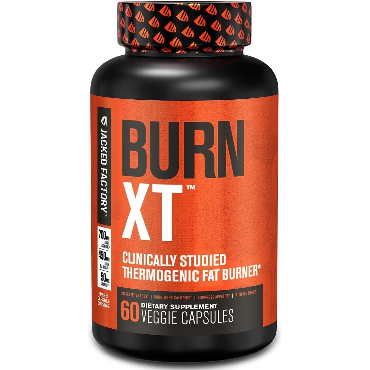 Jacked Factory Burn-Xt Clinically Studied Fat Burner & Weight Loss Supplement 60 Pills