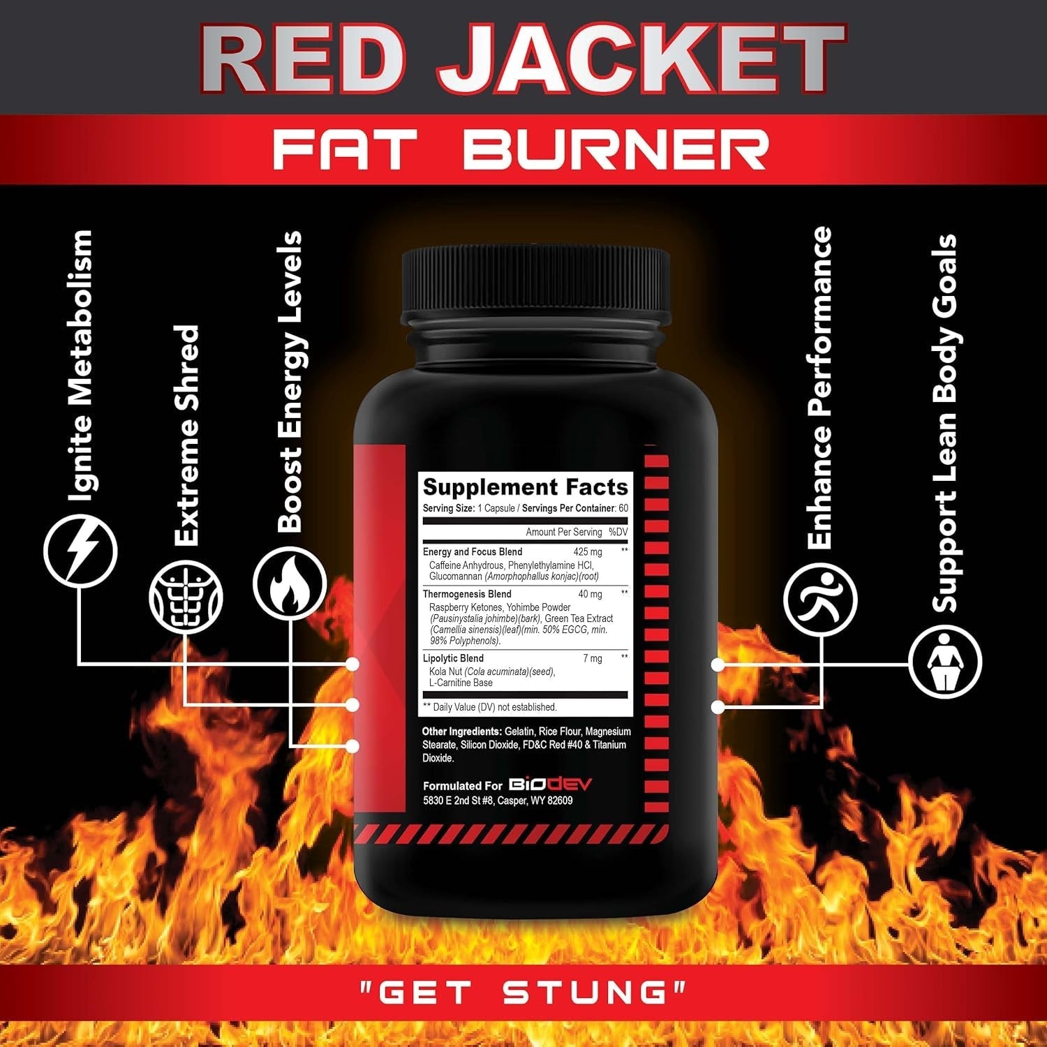 Red Jacket Thermogenic Fat Burner –  Weight Loss Pills for Energy Boost, Metabolism Ignite, Extreme Shred, and Focus