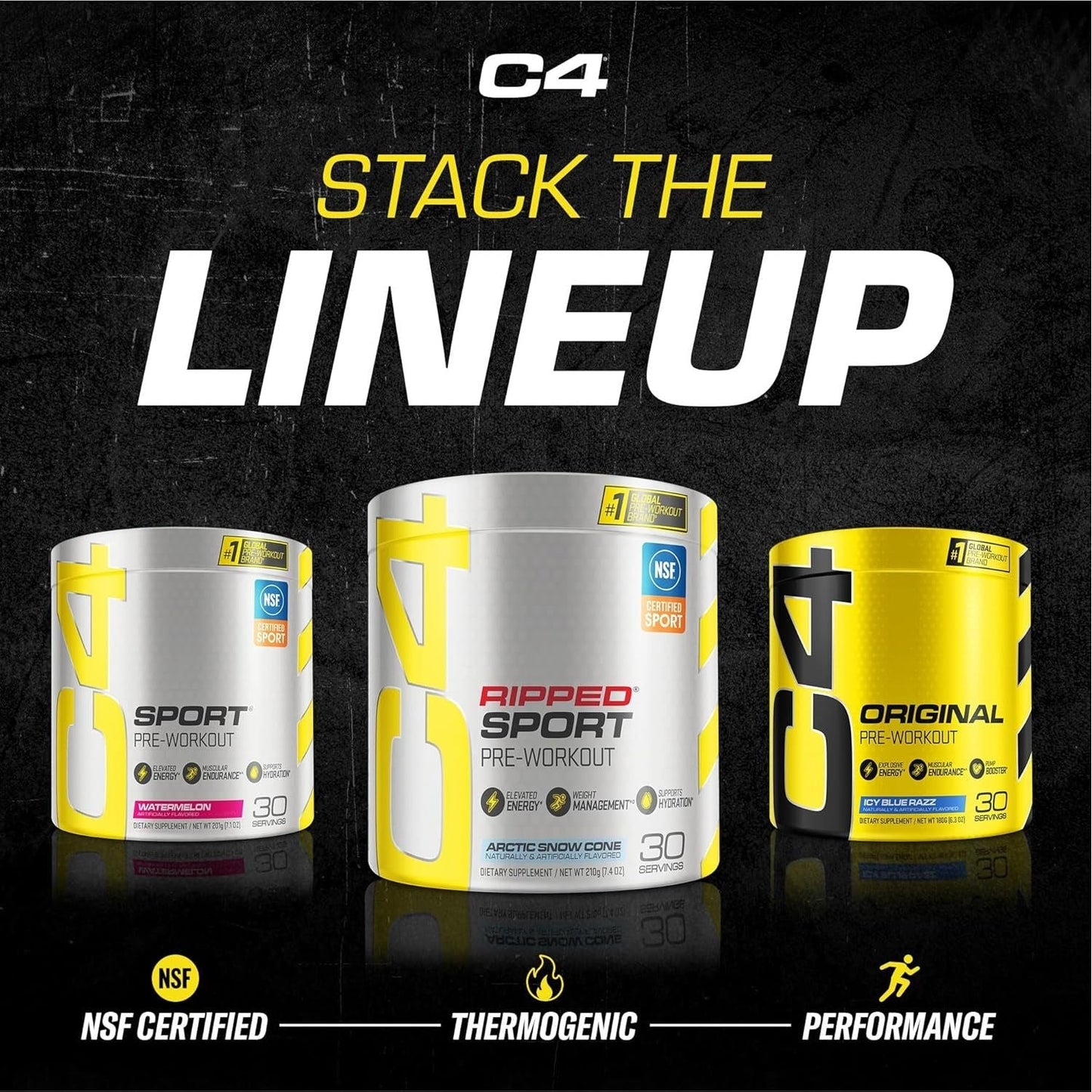 C4 Ripped Sport Pre Workout Powder Arctic Snow Cone - 135Mg Caffeine + Weight Loss - 30 Servings