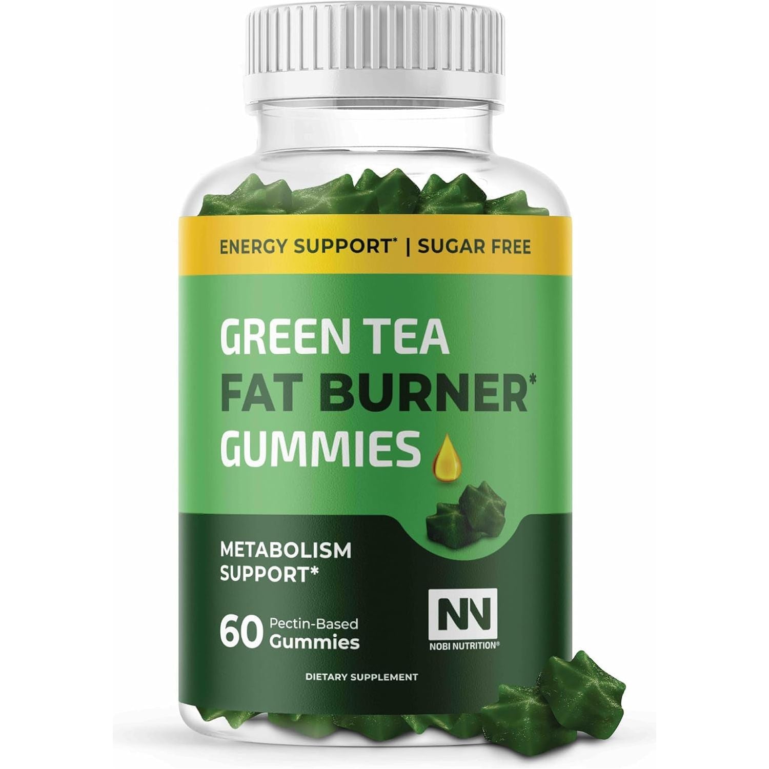 Nobi Nutrition Green Tea Fat Burner Gummies for Weight Loss