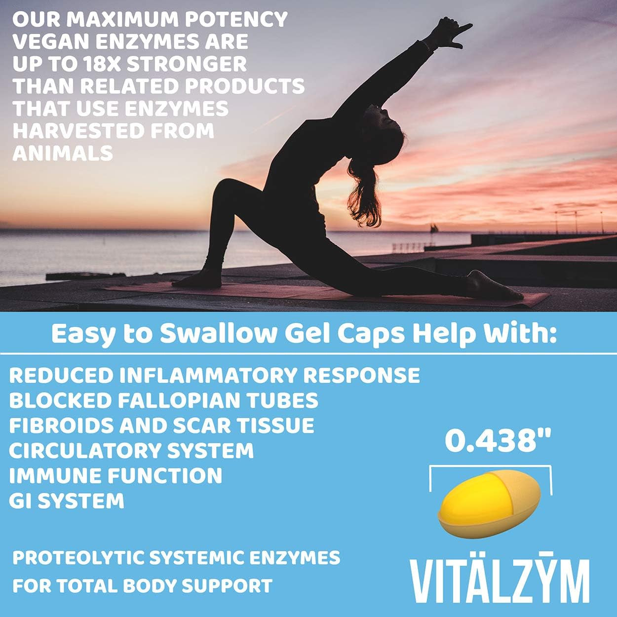 Proteolytic Systemic Enzymes Liquid Gel Capsules with Serrapeptase, Immune and Joint Support plus Fertility Supplement (60 Capsules)