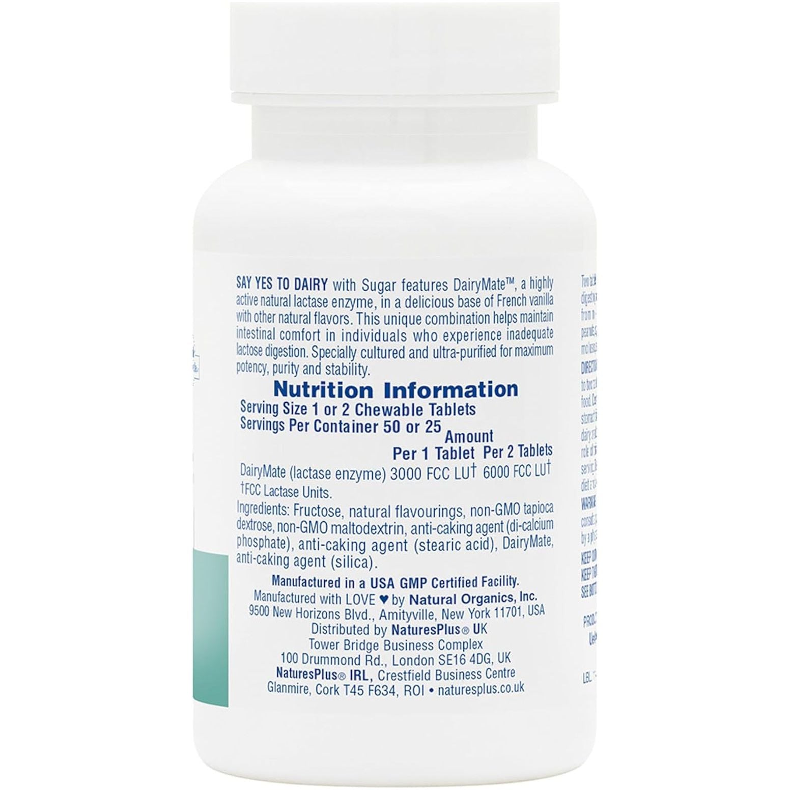 NaturesPlus Say Yes to Dairy - Maximum Strength Digestive Aid, Lactose Intolerance Relief  (50 Servings)