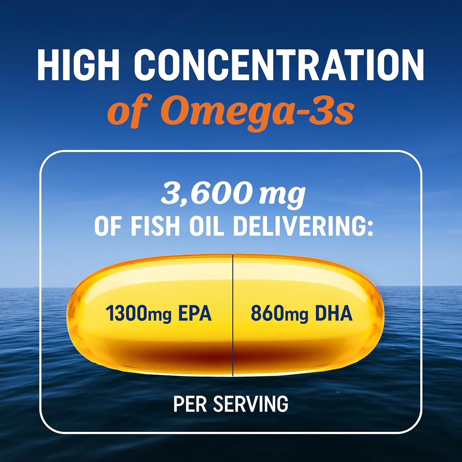 Triple Strength Omega 3 Fish Oil 3600 Mg | EPA & DHA | 2100Mg  120 Count