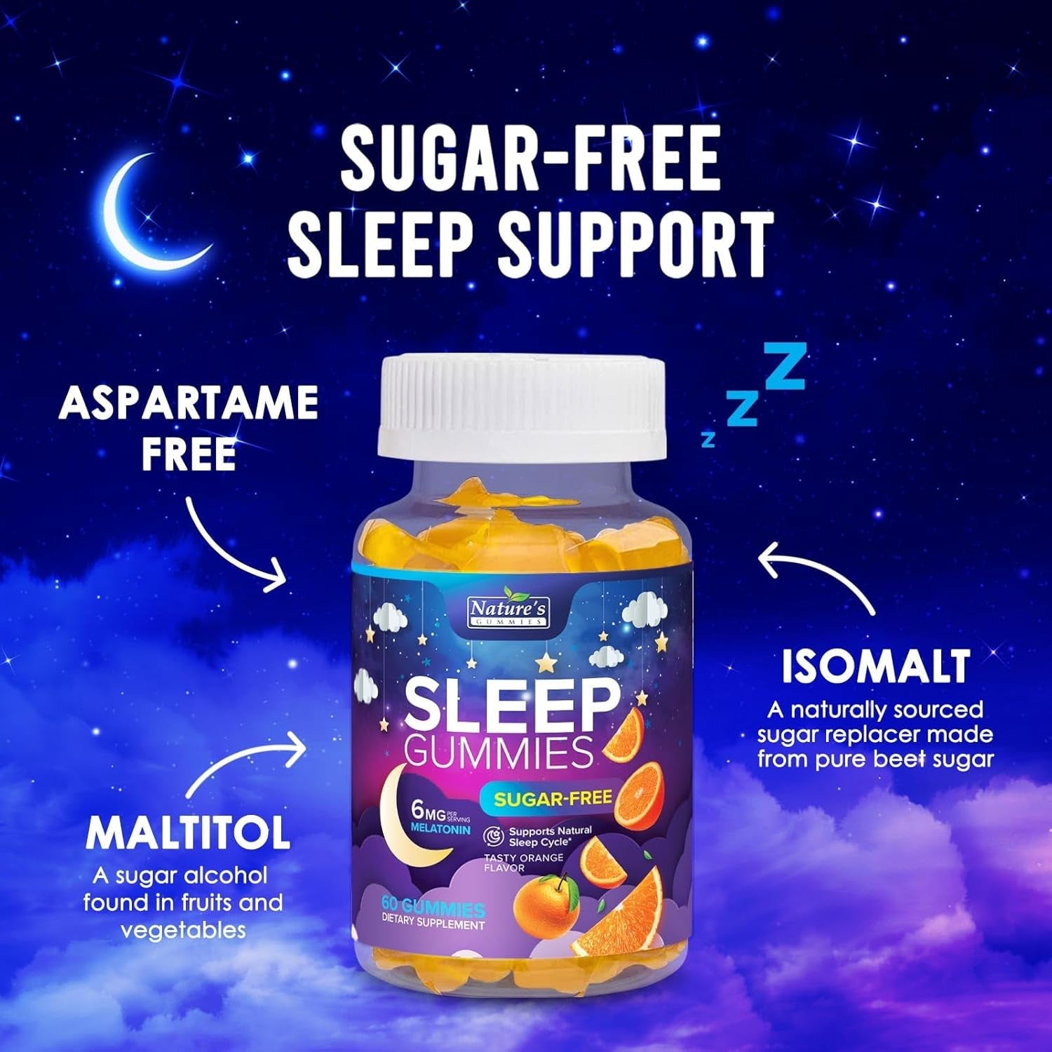 Sleep Gummies for Adults 6Mg - Natural Sleeping Gummy for Adults, Kids (60 Count)