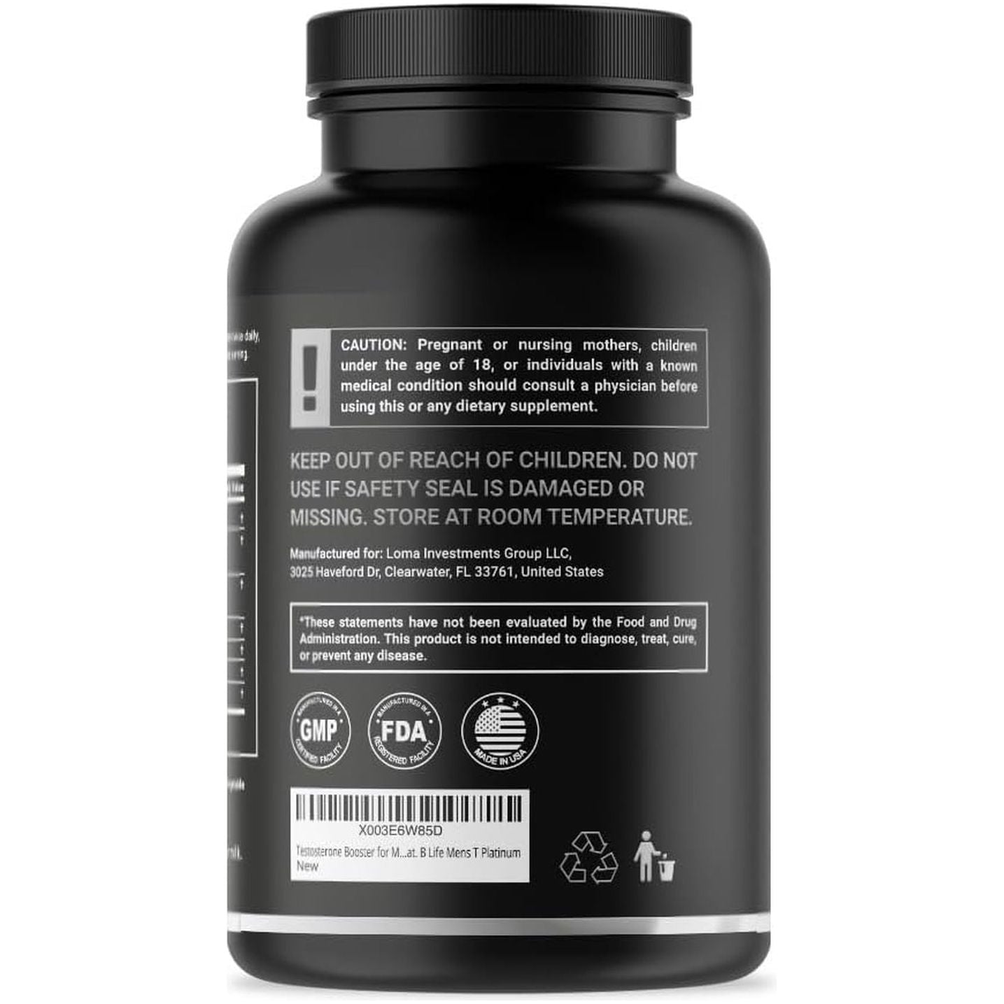 Testosterone Booster for Men - Stamina, Endurance, Muscle Growth & Strength 240 Caps