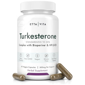 Potent Turkesterone Supplement - Supports Energy, Lean Muscle Growth, Recovery and Stamina, Vegan (60Count)