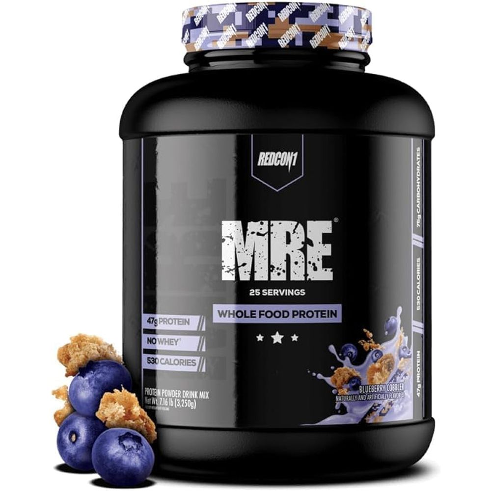 REDCON1 MRE Protein Powder, Blueberry Cobbler - Meal Replacement Protein Blend (25 Servings)