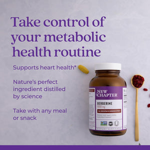 New Chapter Berberine Supplement 1000 Mg to Support Metabolic Health + Heart Health + Glucose Support, 60 Count