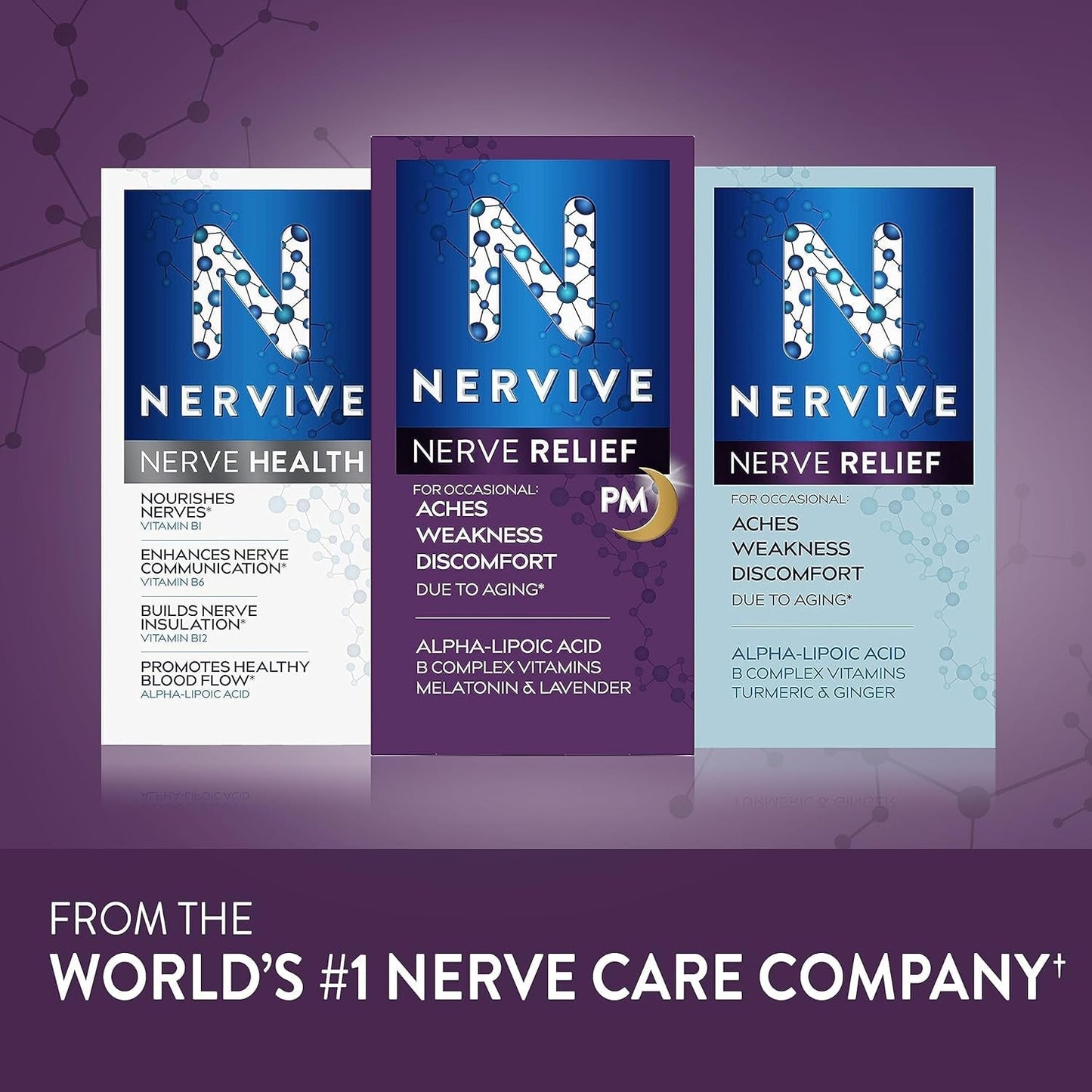 Nervive Nerve Relief PM Alpha Lipoic Acid, Vitamin B12, B6, B1, 30 Tablets