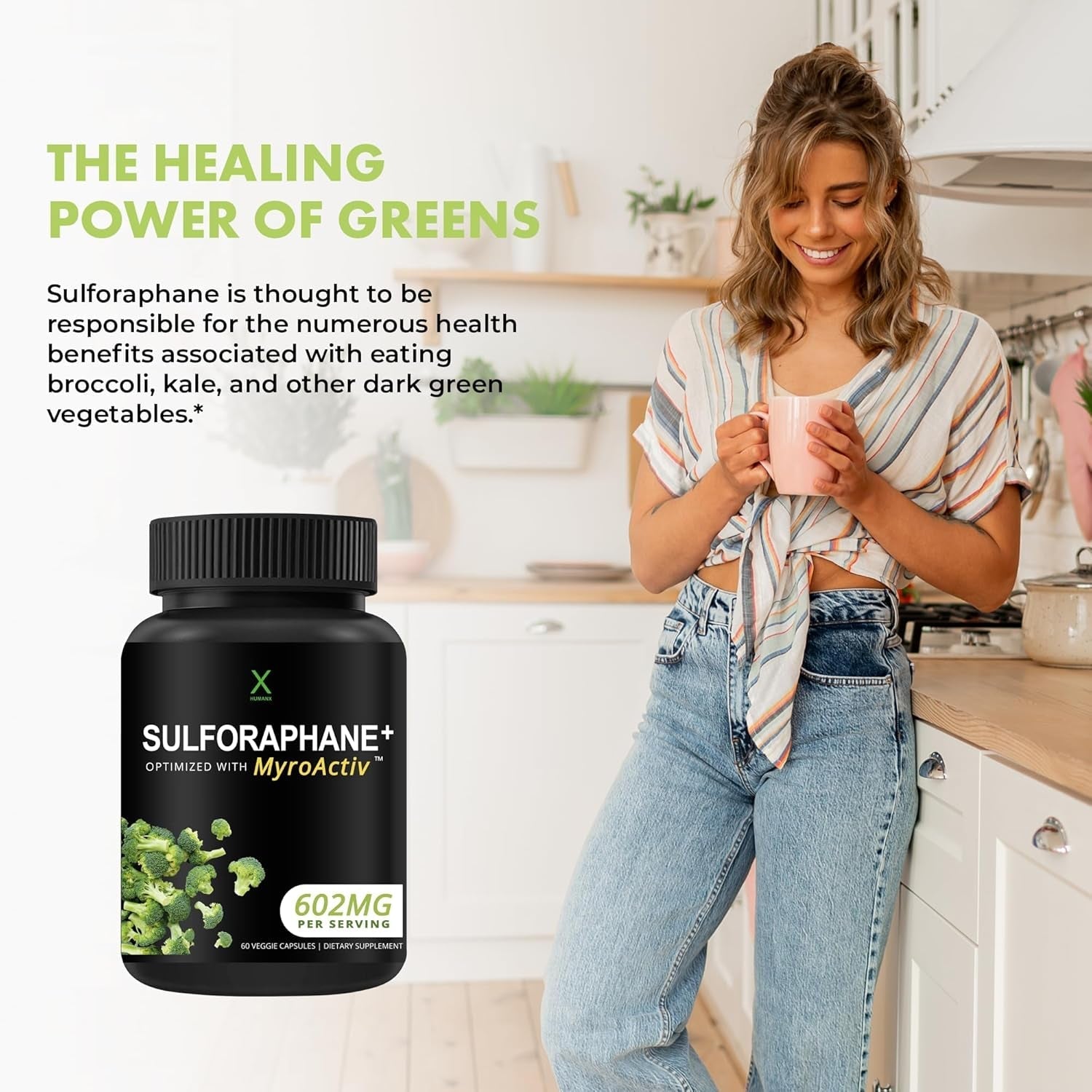 HUMANX Sulforaphane+ 602Mg - Supports Antioxidant Production, Detoxification, & Cellular Health 