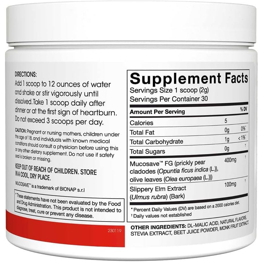 Reflux - Digestive Supplement - Mucosal Support for Acid Issues 30 Servings