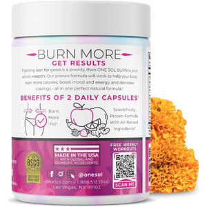 One Sol Fat Burner for Women, Natural Metabolism Booster, Burn More Calories, Boost Energy & Mood