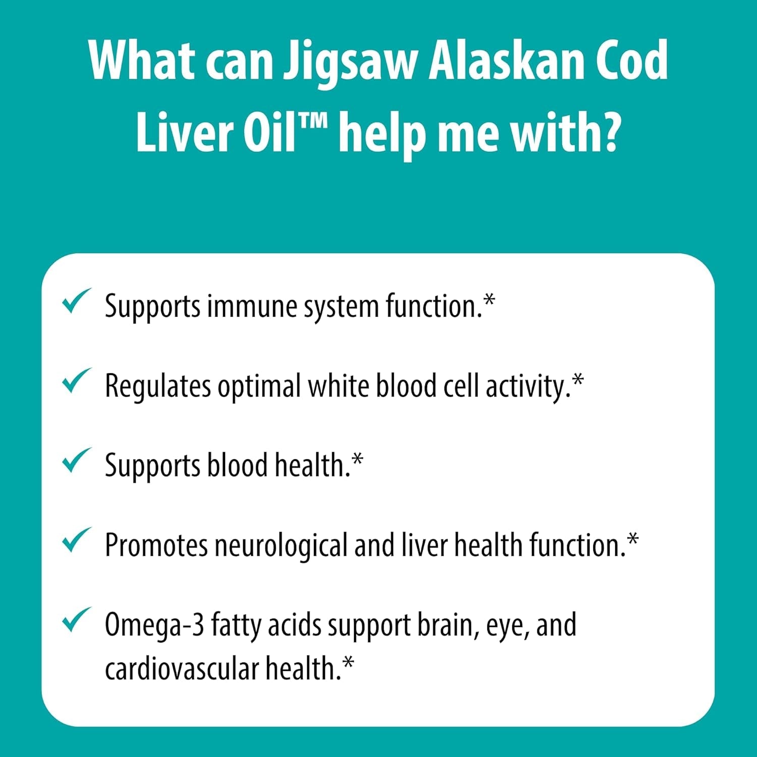 Jigsaw Health Alaskan Cod Liver Oil | 900 Mg Omega-3S with EPA, DHA, and DPA 60 Servings