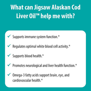 Jigsaw Health Alaskan Cod Liver Oil | 900 Mg Omega-3S with EPA, DHA, and DPA 60 Servings