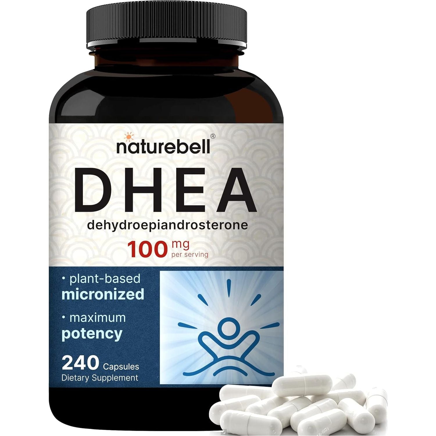Naturebell DHEA 100Mg – Supports Energy Level, Metabolism, and Healthy Aging 240 Capsules