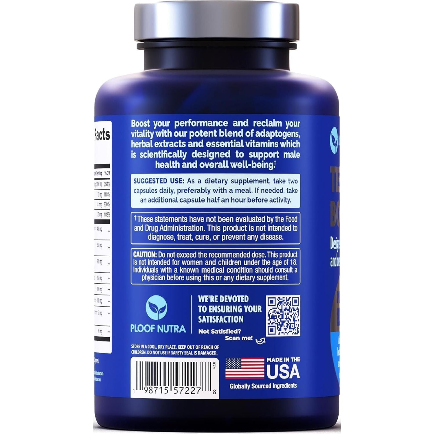 Testosterone Booster Supplement for Men - Male Enhancing Test Boost - 120Ct