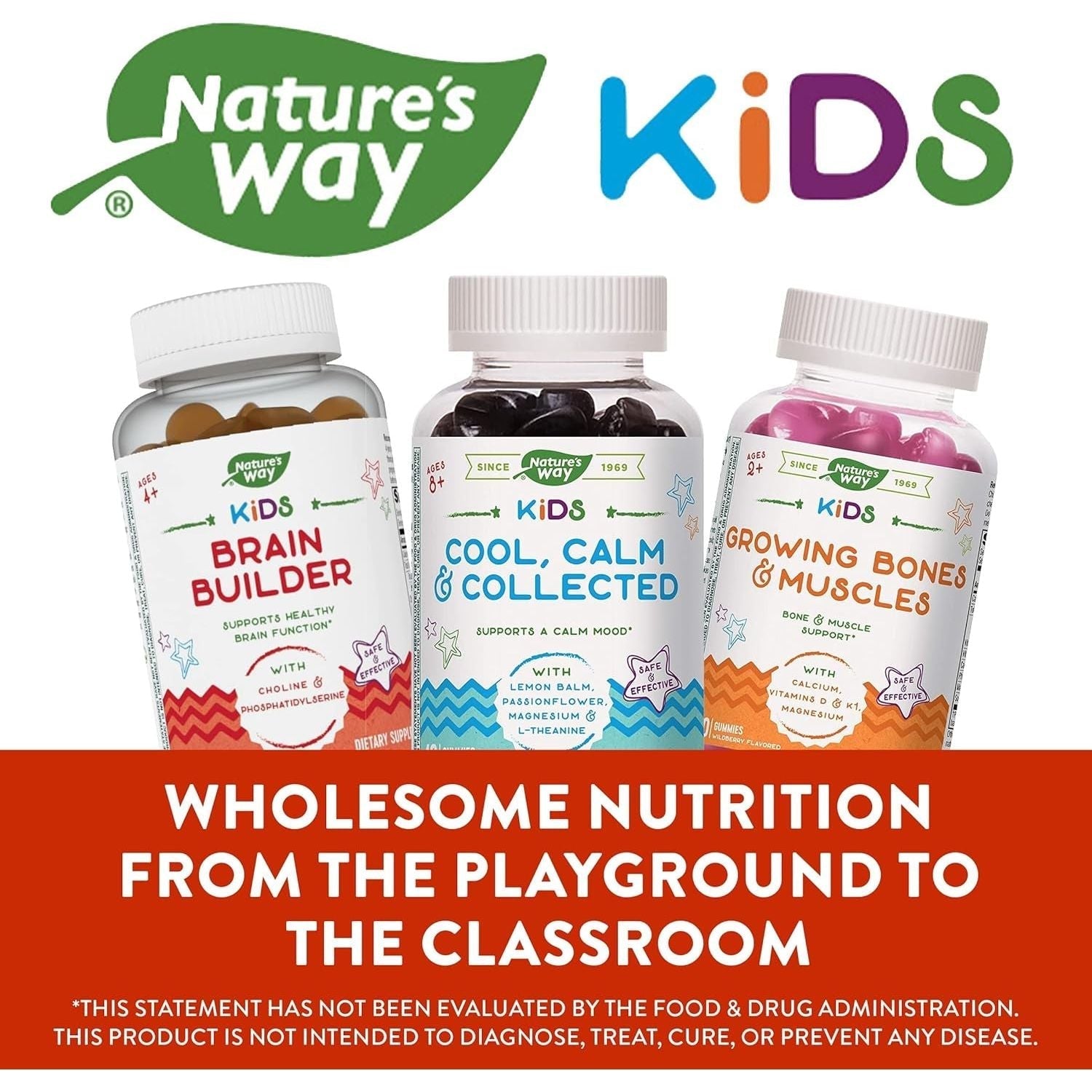 Nature'S Way Kids Brain Supplement Gummies, Supports Healthy Brain Function*, Lemonade Flavored, 60 Gummies