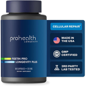 Prohealth Fisetin Supplements MCT Oil. Powerful Antioxidant + Senolytic. Fisetin Supplement 125Mg X 60 Servings
