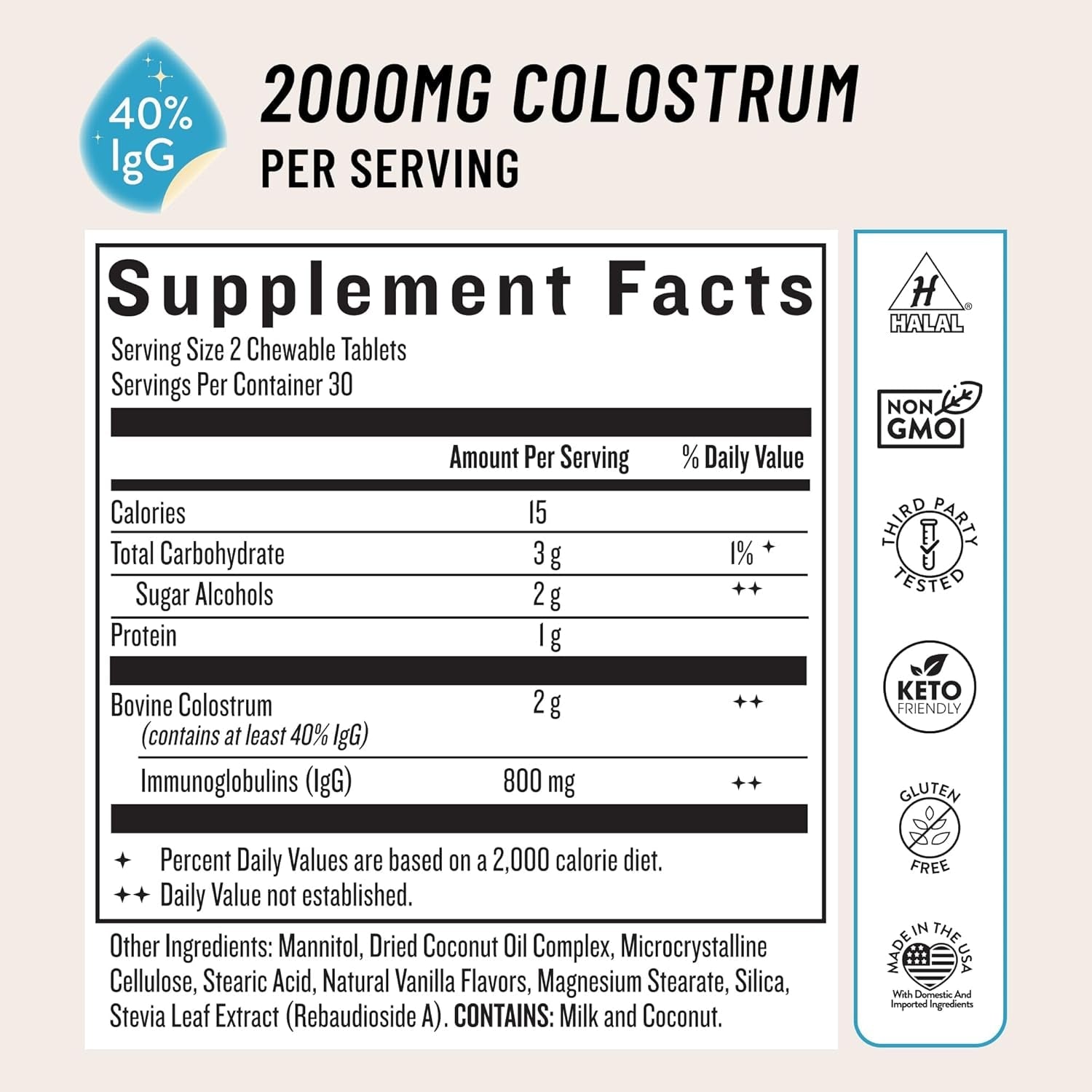 Legendairy Milk Colostrum Supplement - Igg Immunoglobulin for Immune Support & Gut Health 30 Servings